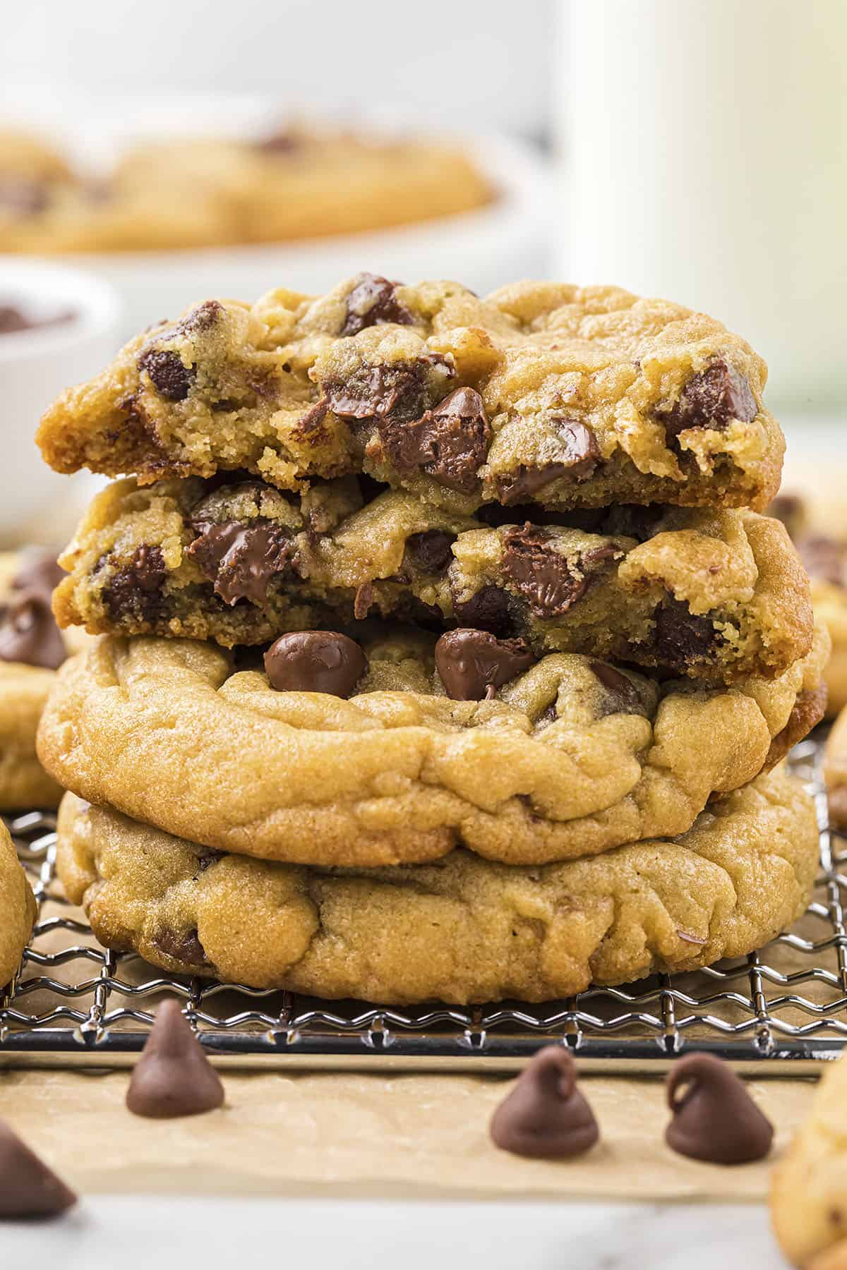 Stack of pudding cookies.