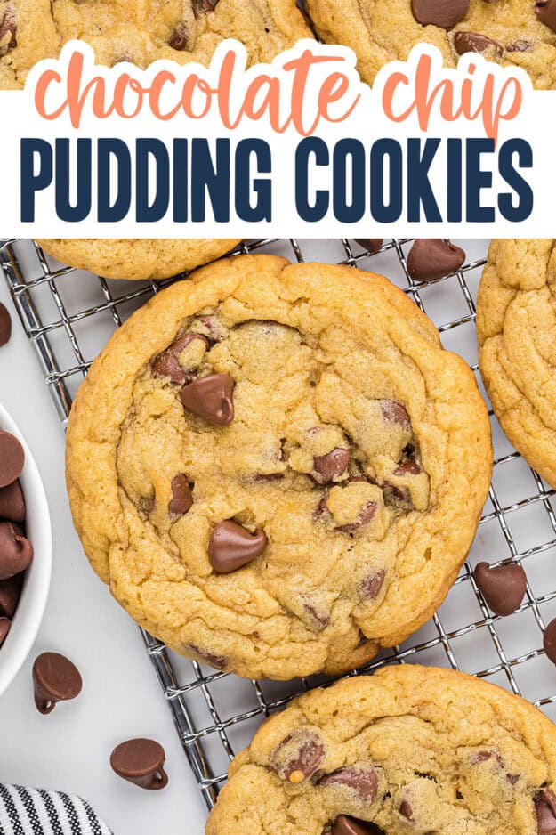 Pudding cookies on cooling rack.