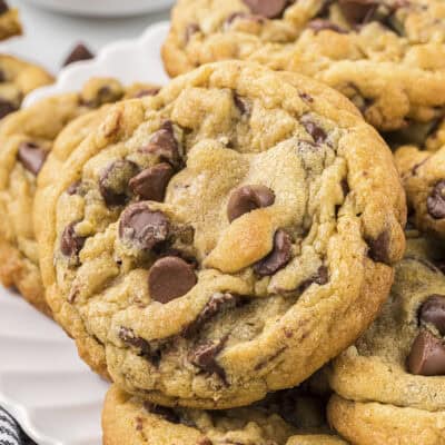 Pudding cookies on plate.