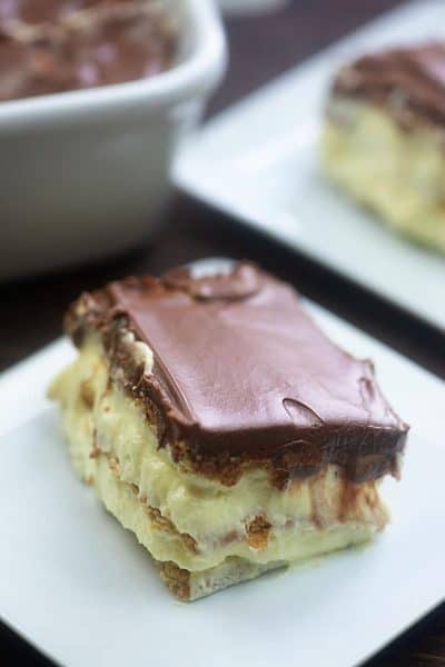 Eclair Cake - an easy no bake eclair cake recipe that is always a hit!