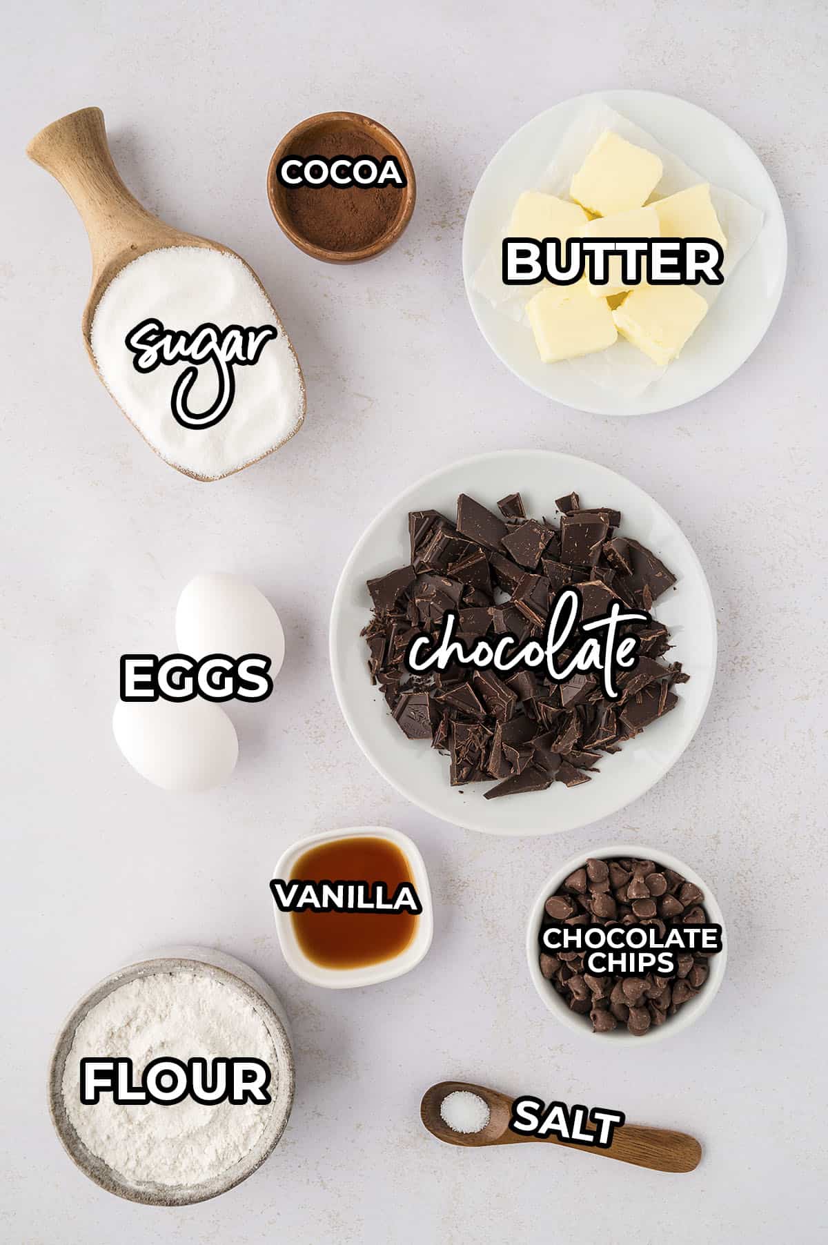 Ingredients for brownies.