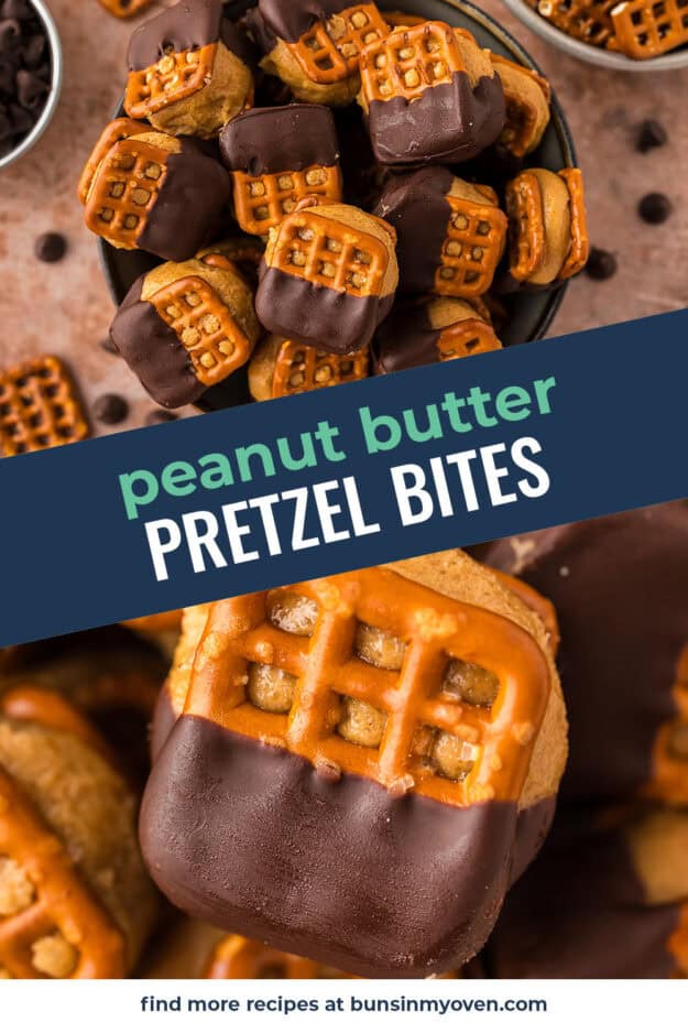 Collage of pretzel bite images.