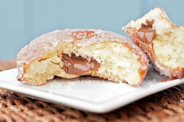 This fried donut recipe is perfect with the creamy Nutella filling!