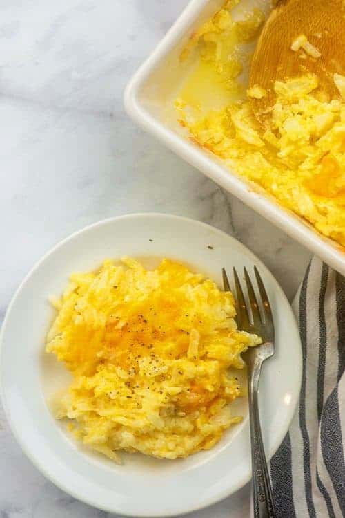 The BEST Cheesy Hashbrown Casserole - a holiday favorite!