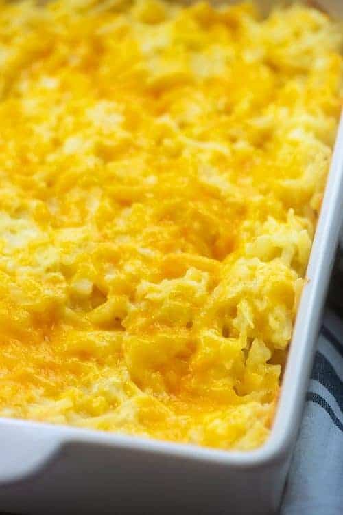 The BEST Cheesy Hashbrown Casserole - a holiday favorite!