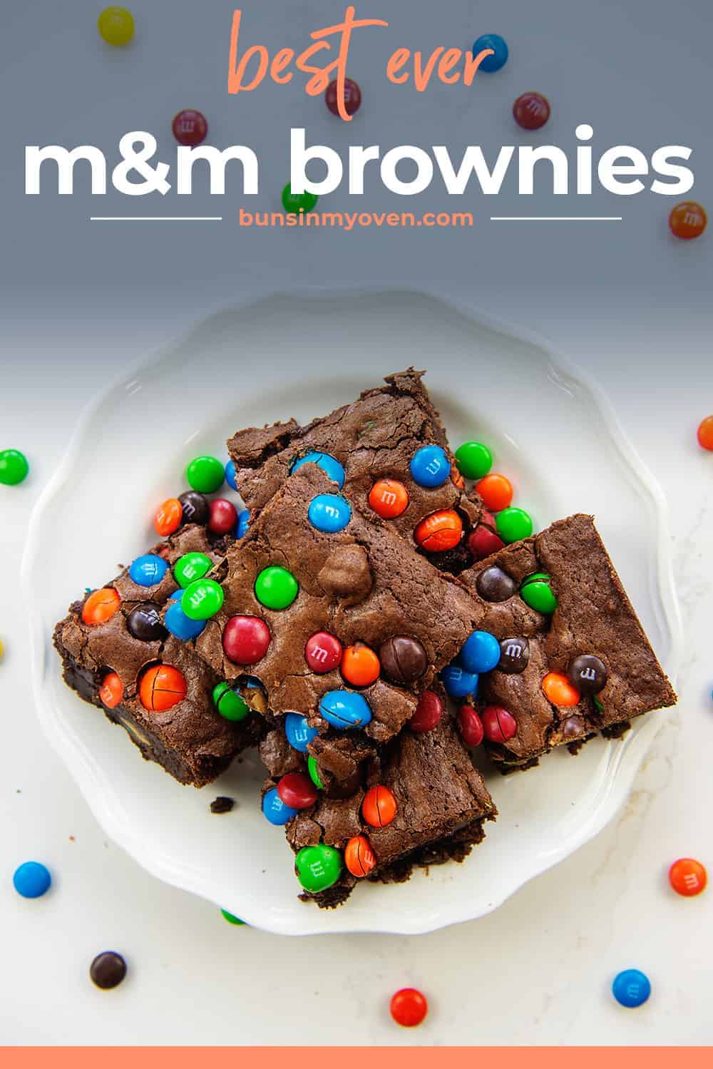 Chewy M&M Brownies - Butternut Bakery