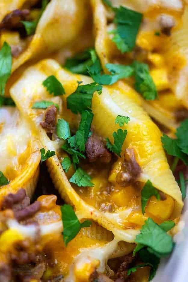 Taco Stuffed Shells - Cheesy Mexican & Italian Dish! | Buns In My Oven