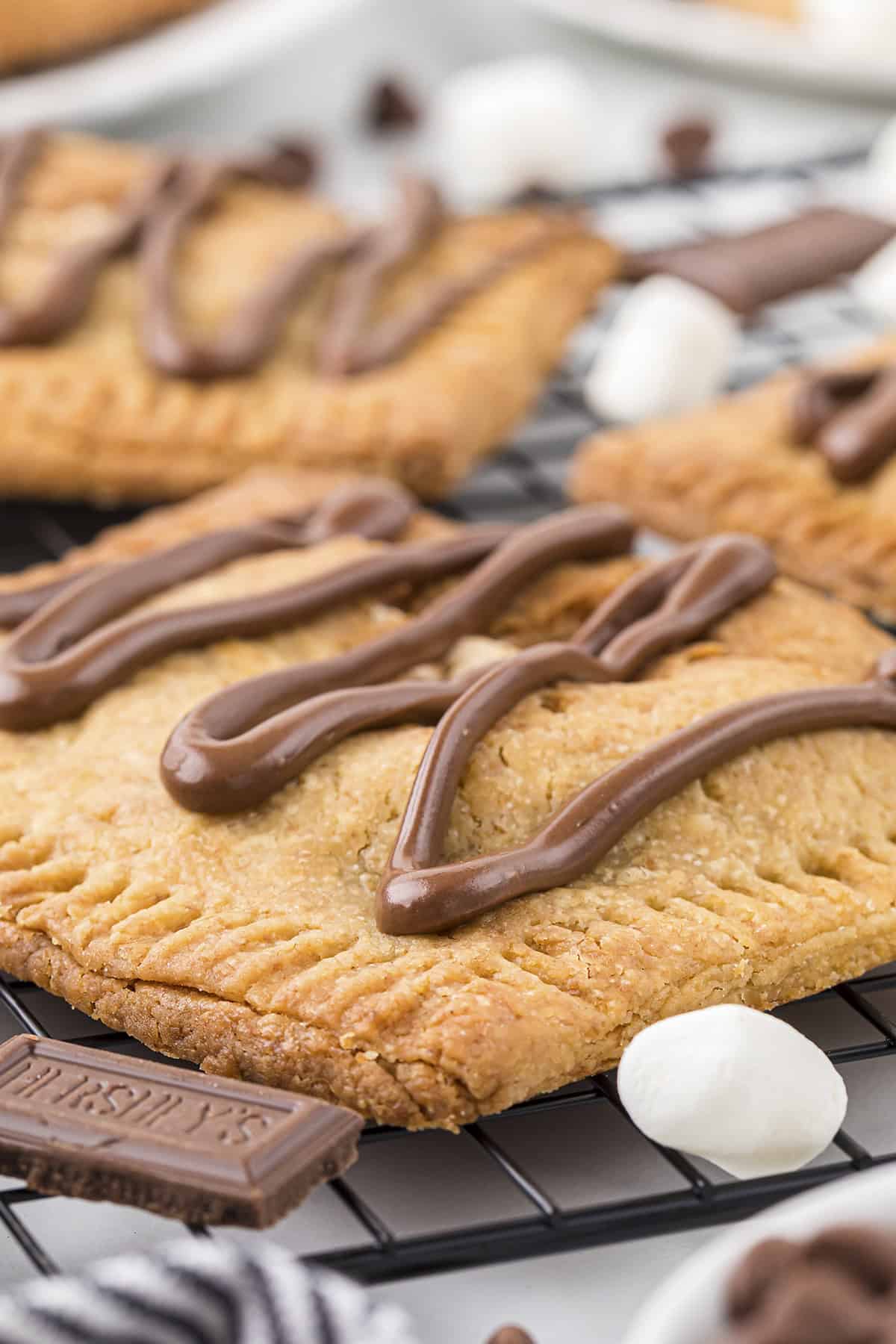 S'mores poptart on cooling rack.