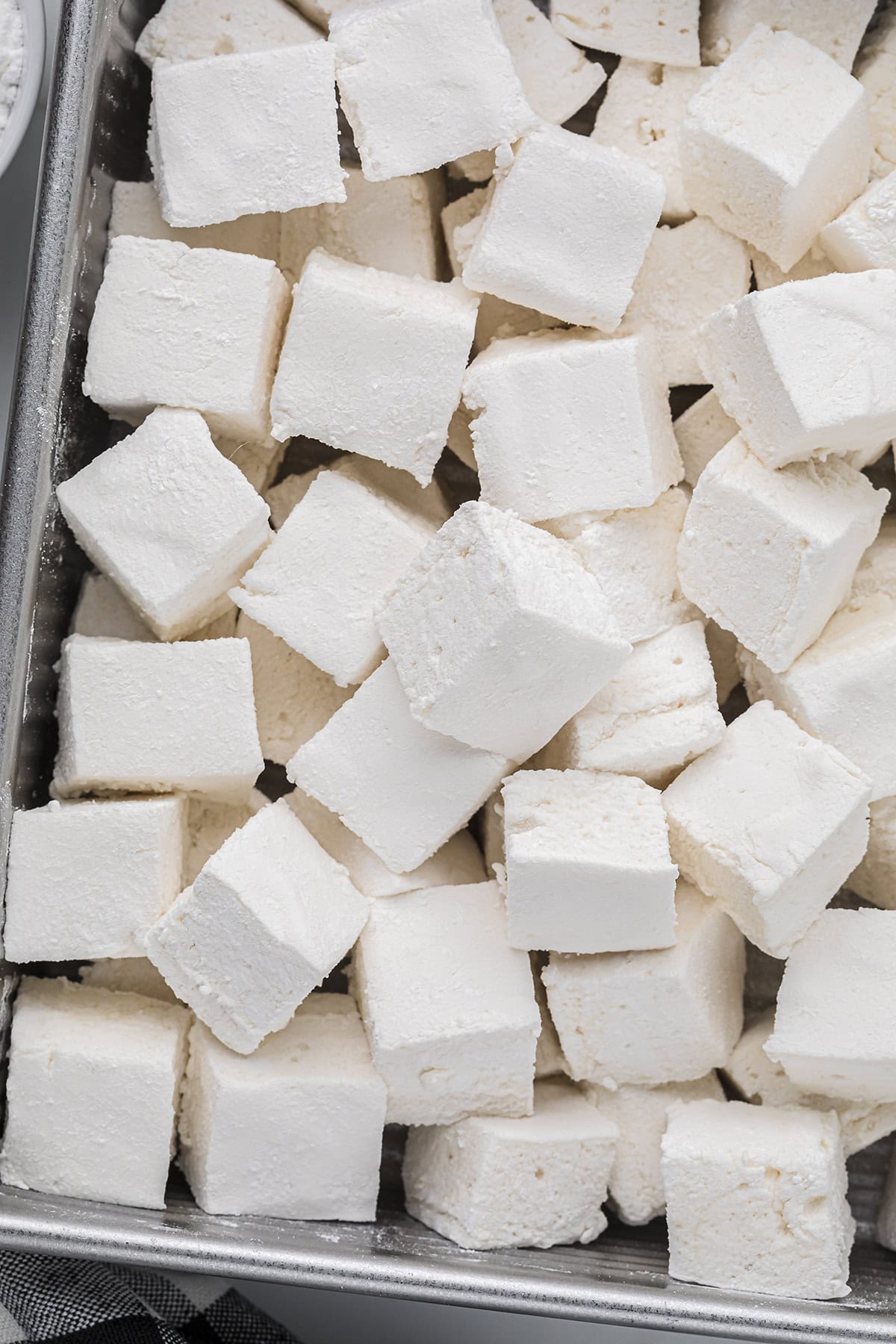 Marshmallows in pan.