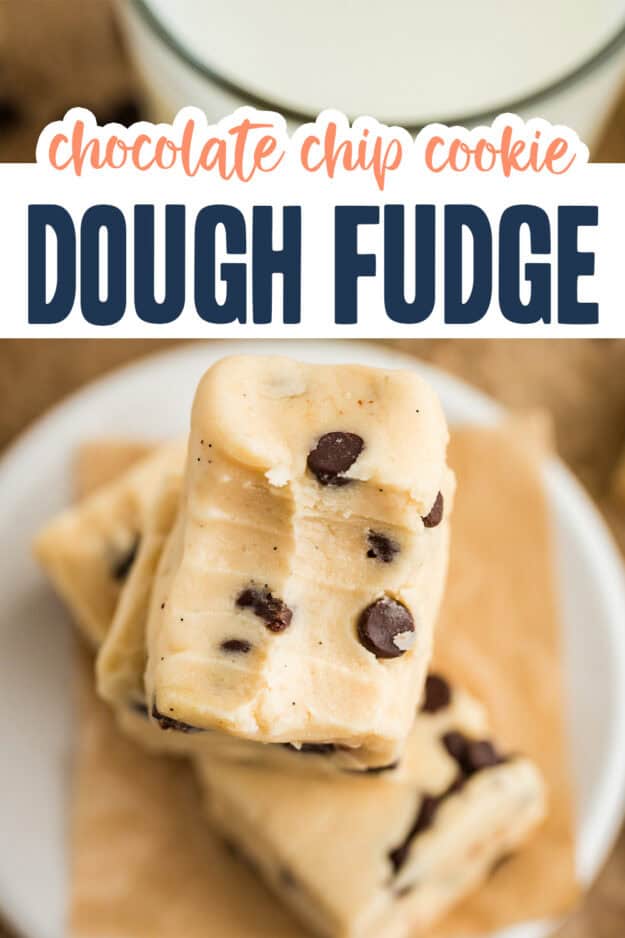 Close up of cookie dough fudge.