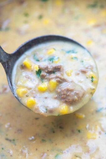 Hearty Cheeseburger Soup Recipe | Buns In My Oven