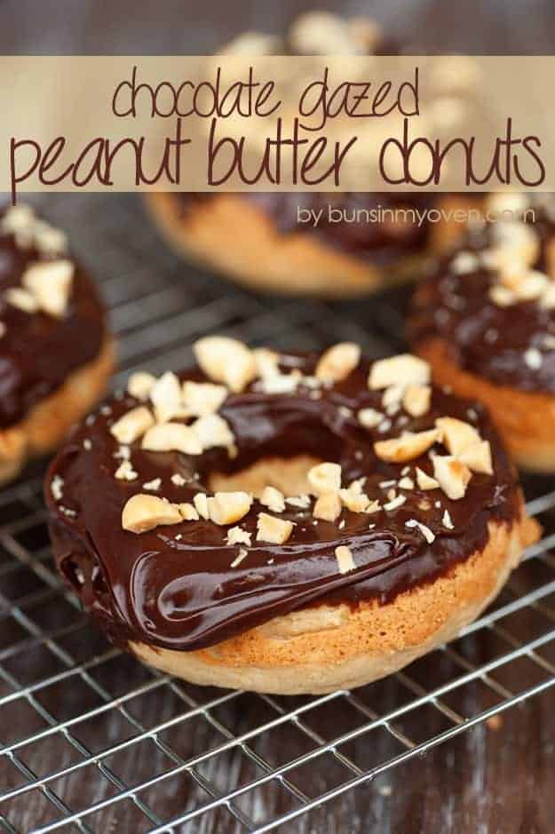 Baked Peanut Butter Donuts With Chocolate Glaze — Buns In My Oven