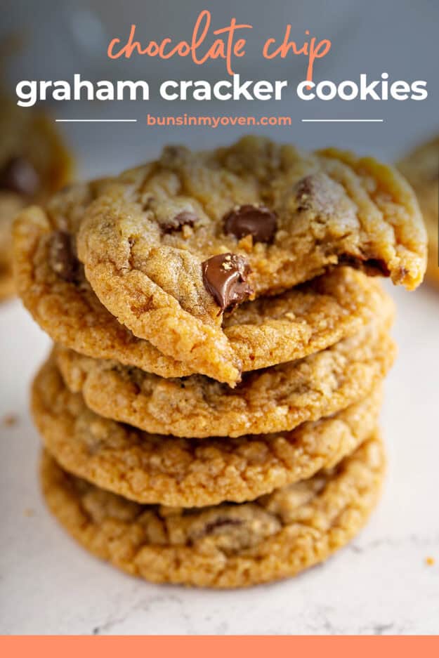 Stack of graham cracker cookies.