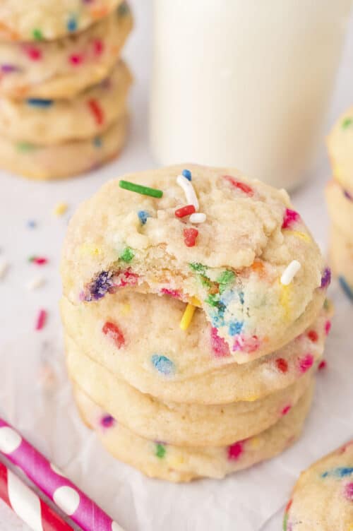 Soft & Thick Sprinkle Cookies Recipe! | BunsInMyOven.com