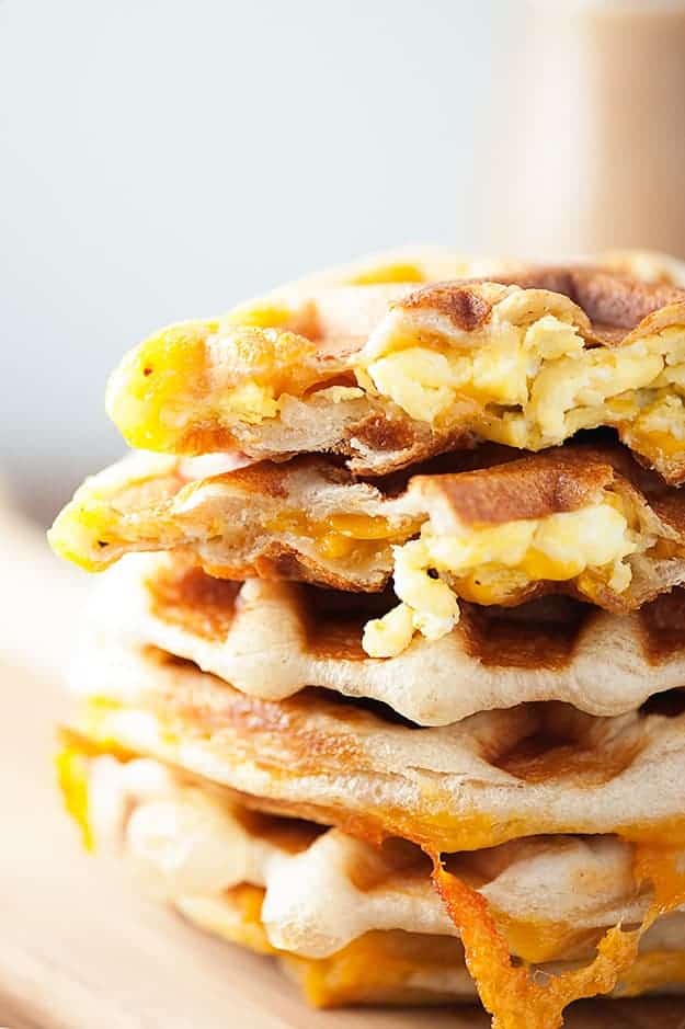 Bacon, Eggs, and Cheese Waffles  Easy Stuffed Waffle Recipe! 