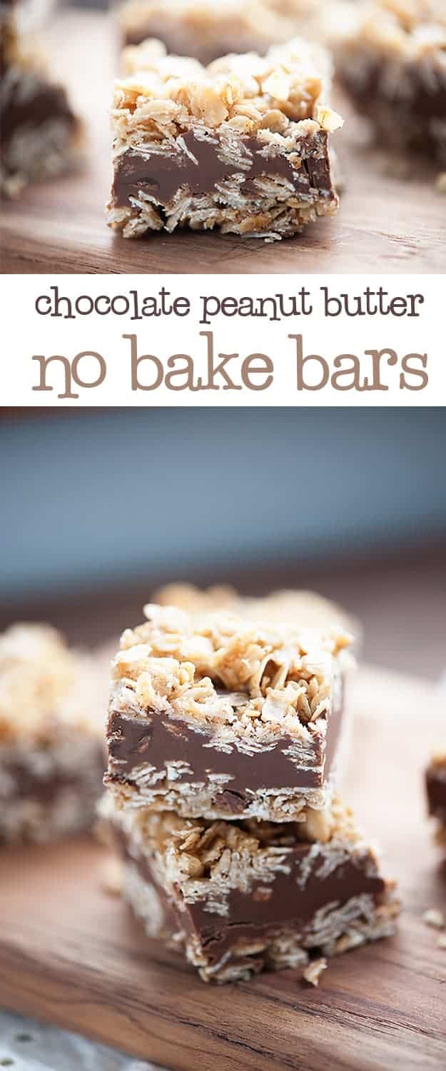 Chocolate Peanut Butter No Bake Bars –