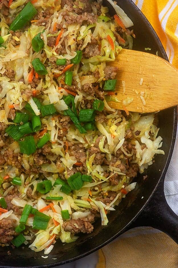 Fast Asian Inspired Sausage Egg Roll In A Bowl {Crack Slaw} Recipe