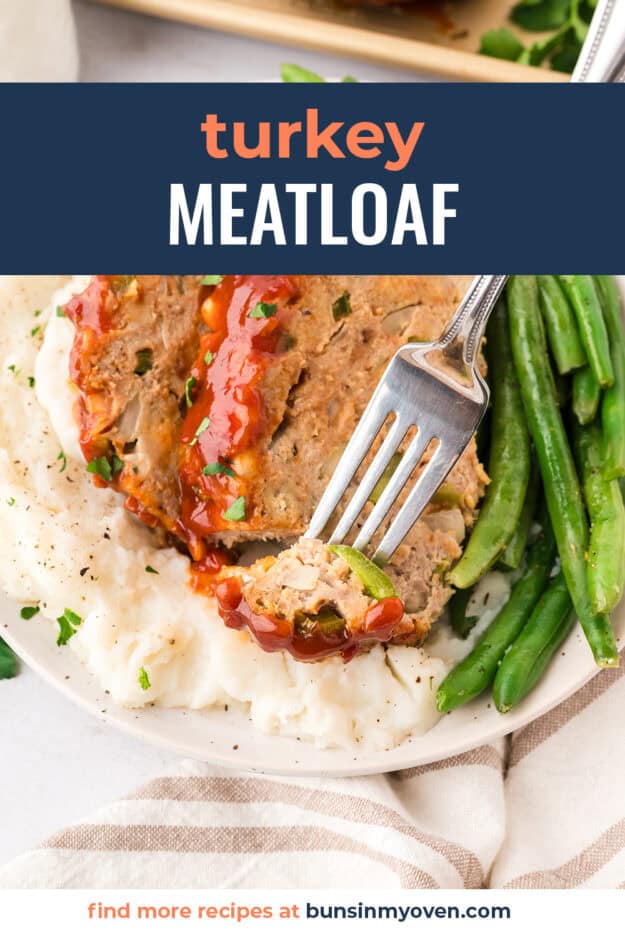 Turkey meatloaf on plate.