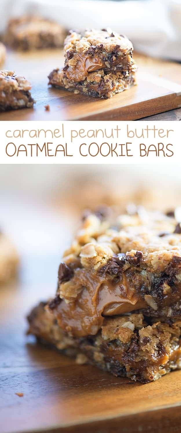 Peanut Butter Caramel Oatmeal Cookie Bars — Buns In My Oven