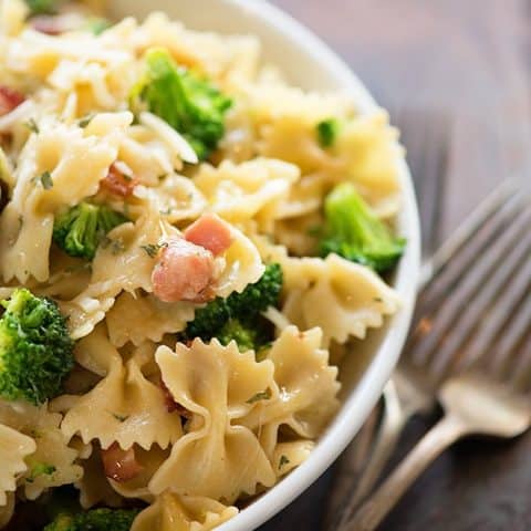 Penne Alfredo with Bacon and Broccoli | Buns In My Oven
