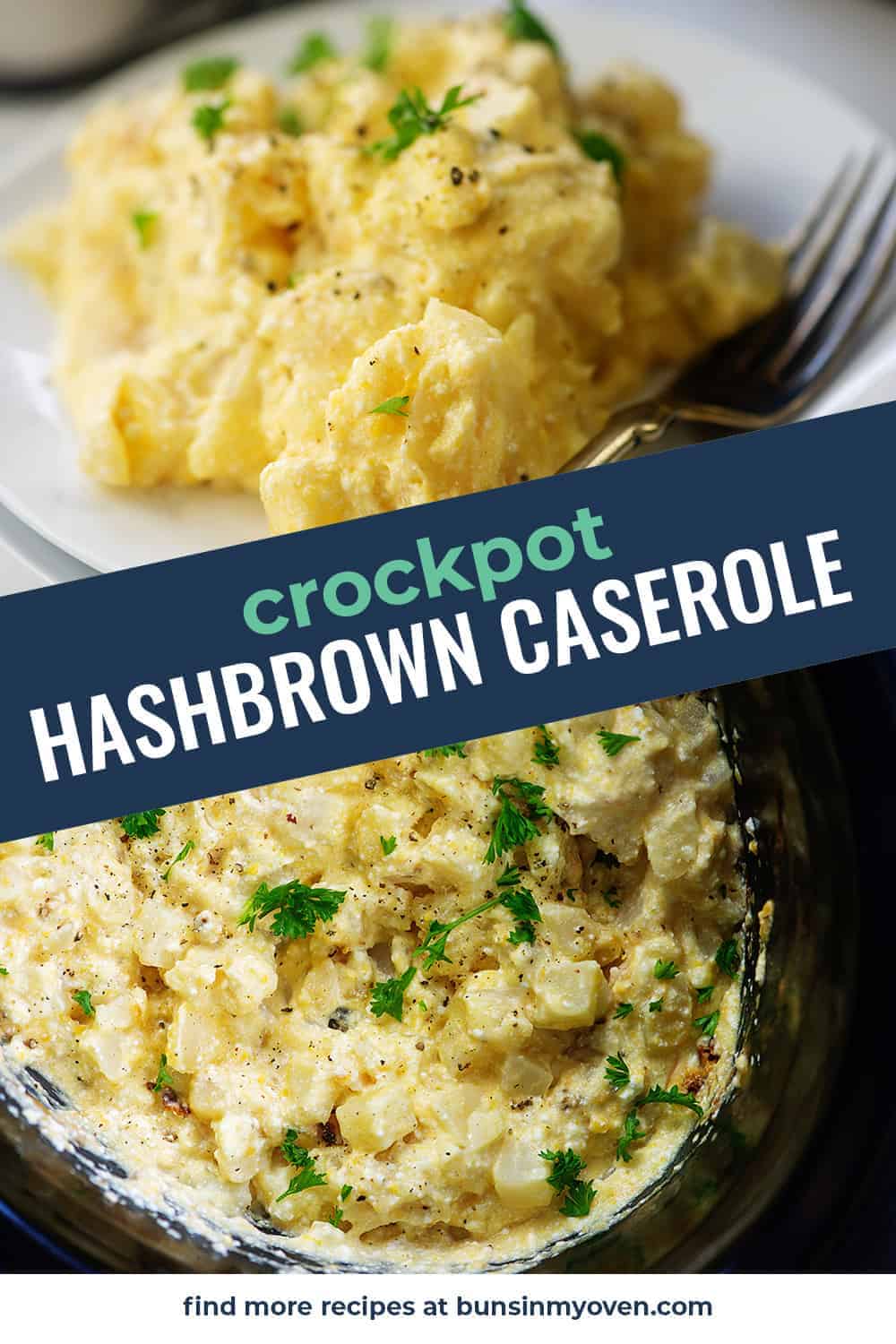 Cheesy Hashbrown Casserole In The Slow Cooker! | Buns In My Oven