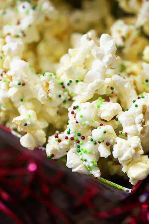 White Chocolate Christmas Popcorn | Buns In My Oven