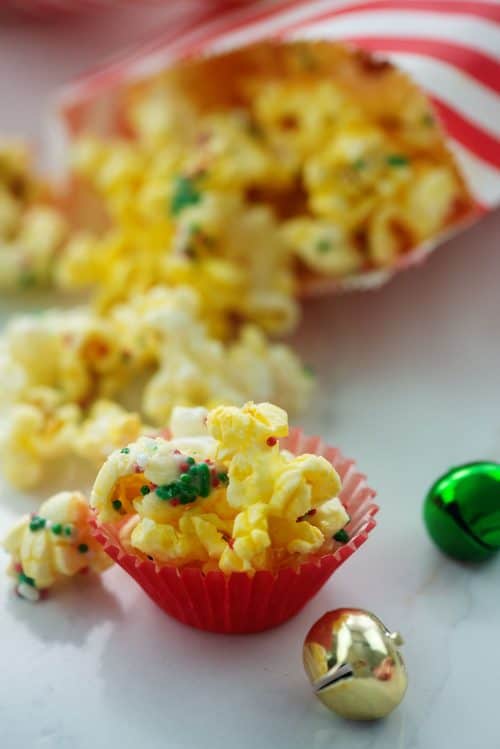 White Chocolate Christmas Popcorn | Buns In My Oven