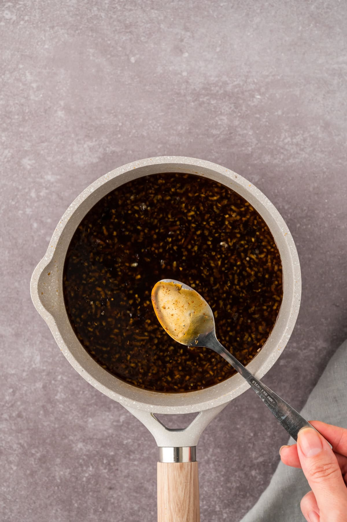 Korean BBQ sauce on a spoon.