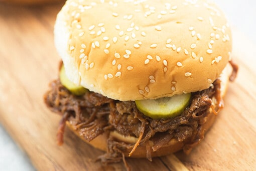 Slow Cooker Barbecue Shredded Beef | Buns In My Oven