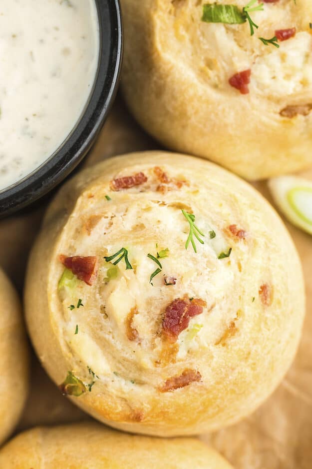 Cream Cheese Pinwheels with Bacon and Chicken | Buns In My Oven