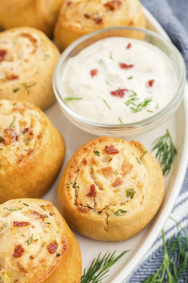 Cream Cheese Pinwheels with Bacon and Chicken | Buns In My Oven