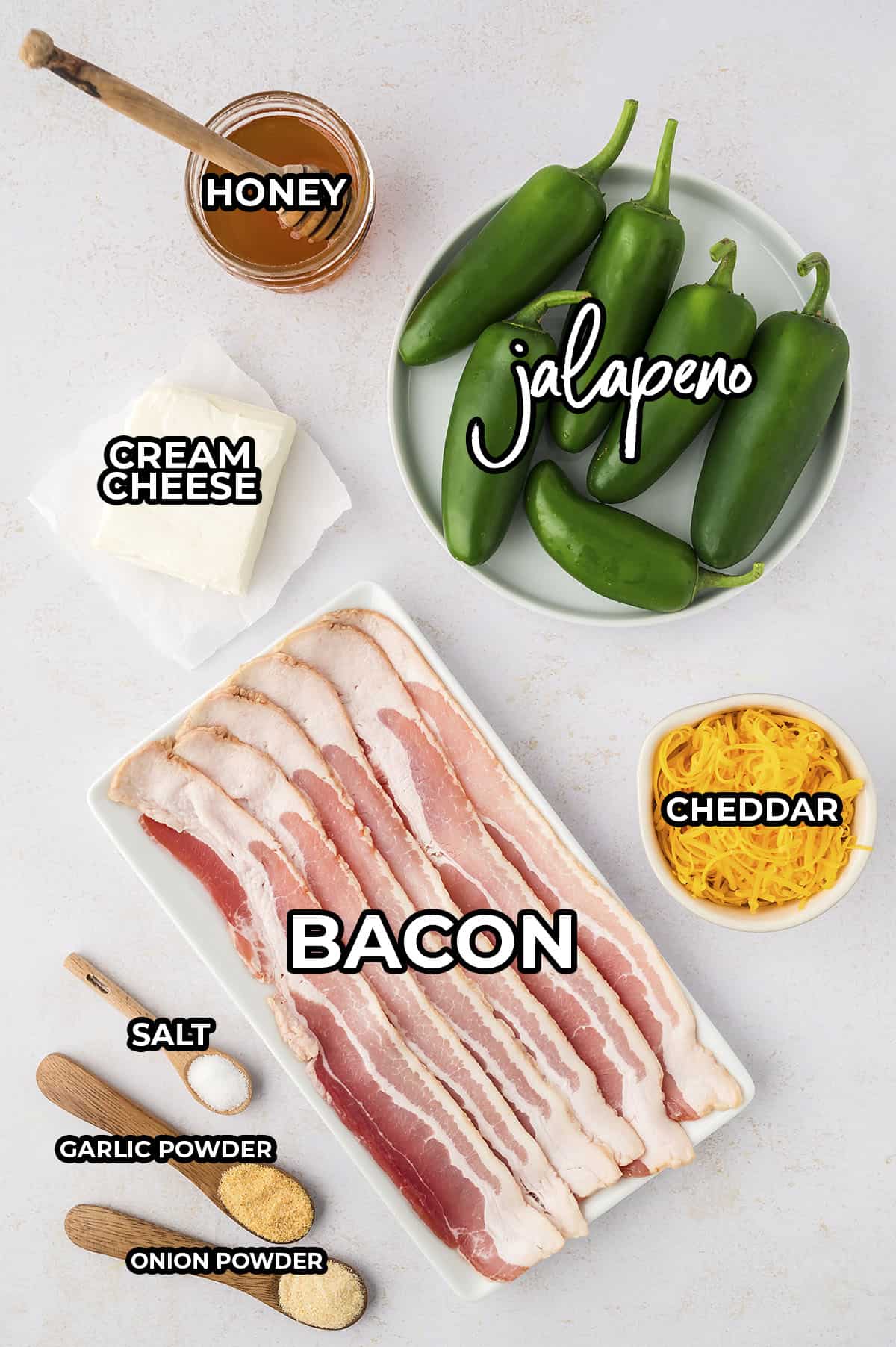Ingredients for jalapeno poppers recipe.