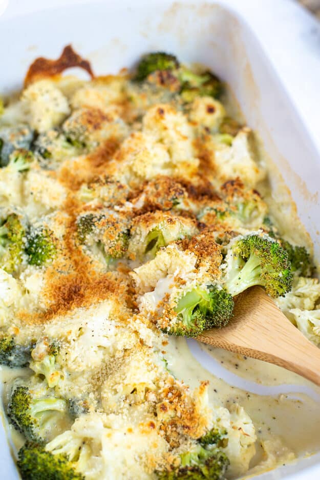 Cheesy Broccoli and Cauliflower Gratin | Buns In My Oven