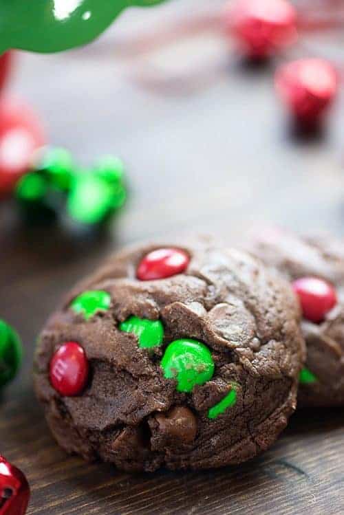 Christmas Double Chocolate Chip Cookies | Buns In My Oven