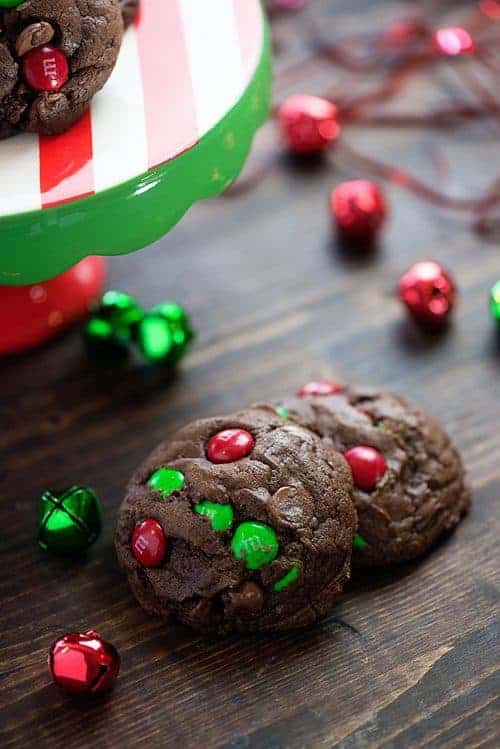 Christmas Double Chocolate Chip Cookies | Buns In My Oven