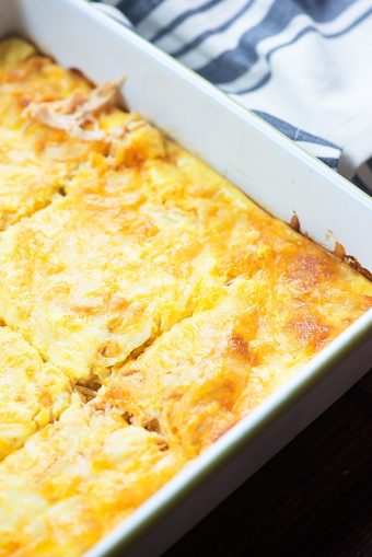 Low Carb Chicken Casserole - full of spicy buffalo chicken flavor!