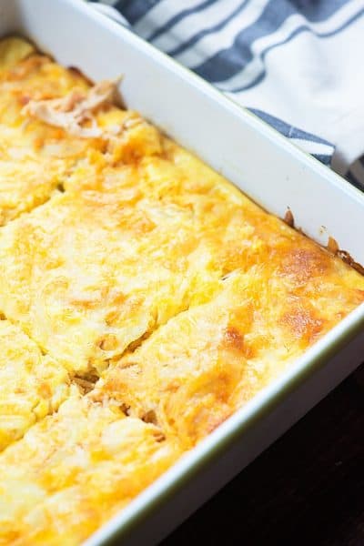 Low Carb Chicken Casserole - full of spicy buffalo chicken flavor!