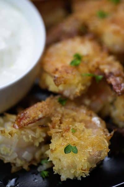 Baked Coconut Shrimp with Pineapple Rum Dipping Sauce — Buns In My Oven