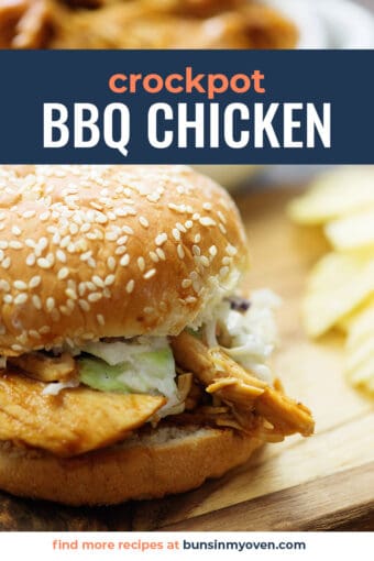 Easy Crockpot BBQ Chicken Recipe | Buns In My Oven