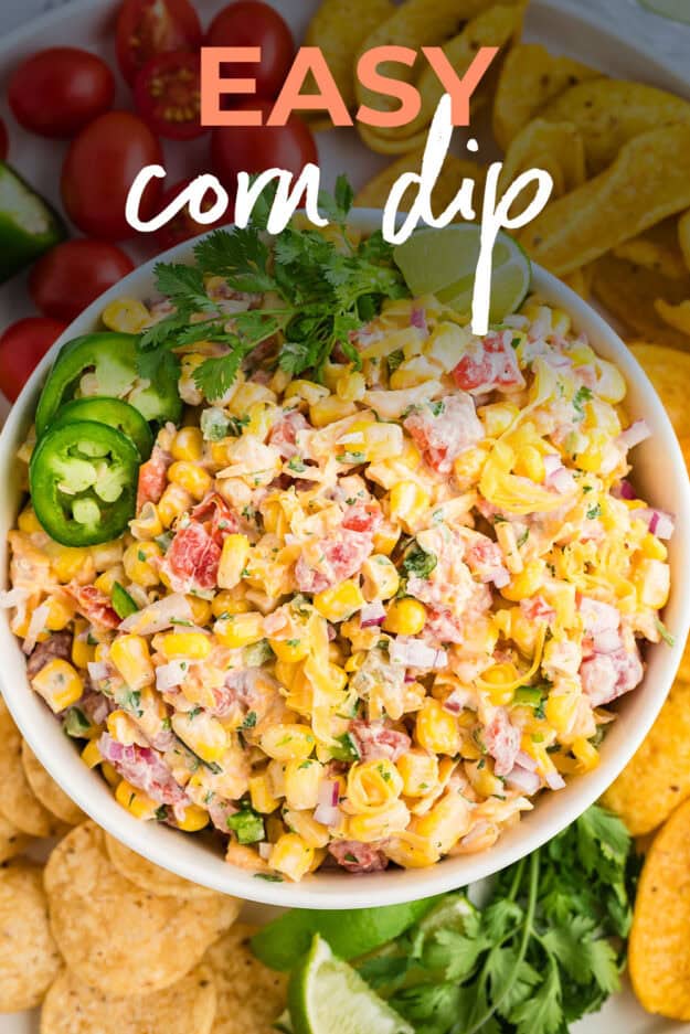 Easy corn dip recipe in bowl.