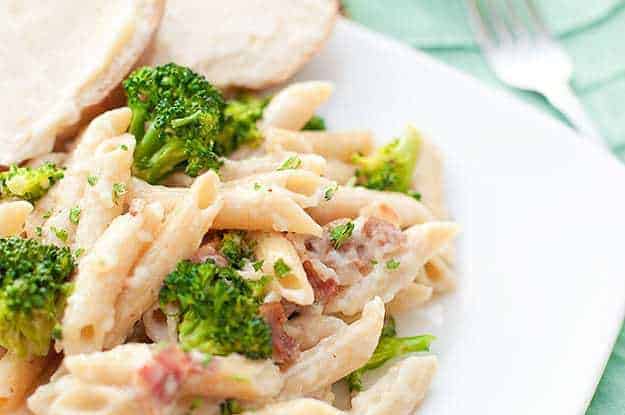 Penne Alfredo With Bacon And Broccoli Buns In My Oven