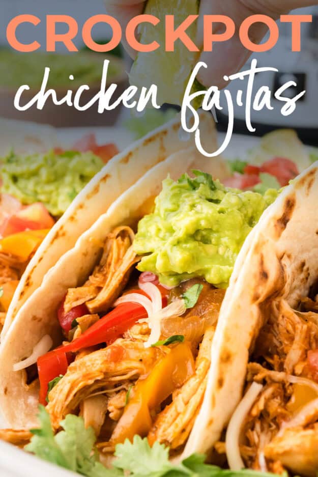 Chicken fajitas in tortilla.