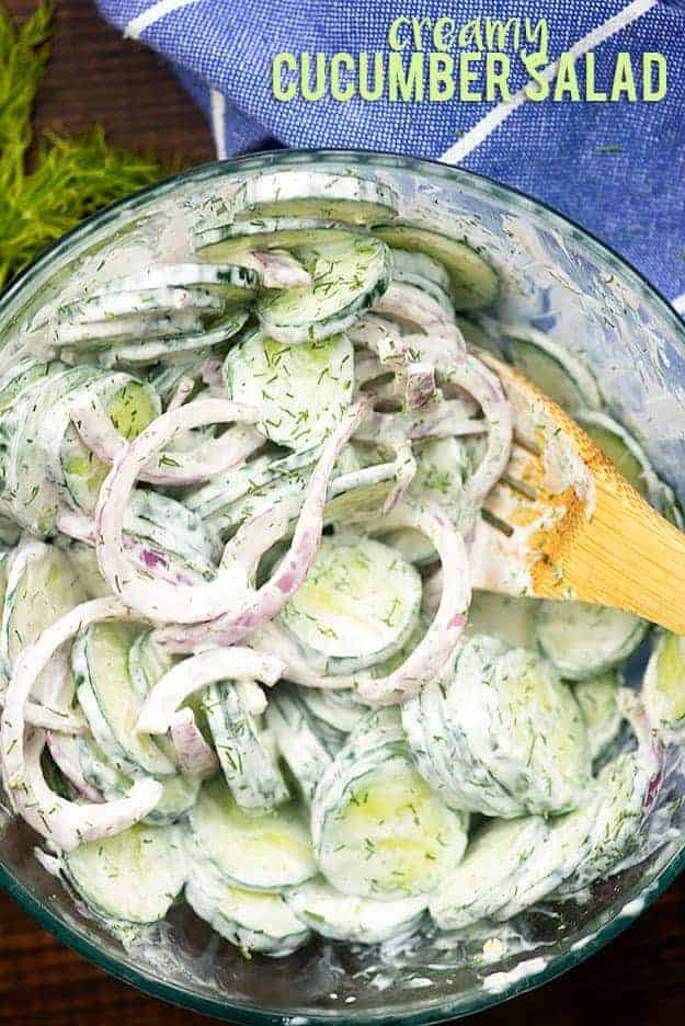 Creamy Cucumber Salad Recipe - Buns In My Oven