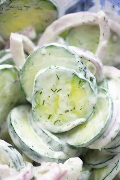 Creamy Cucumber Salad Recipe | Buns In My Oven