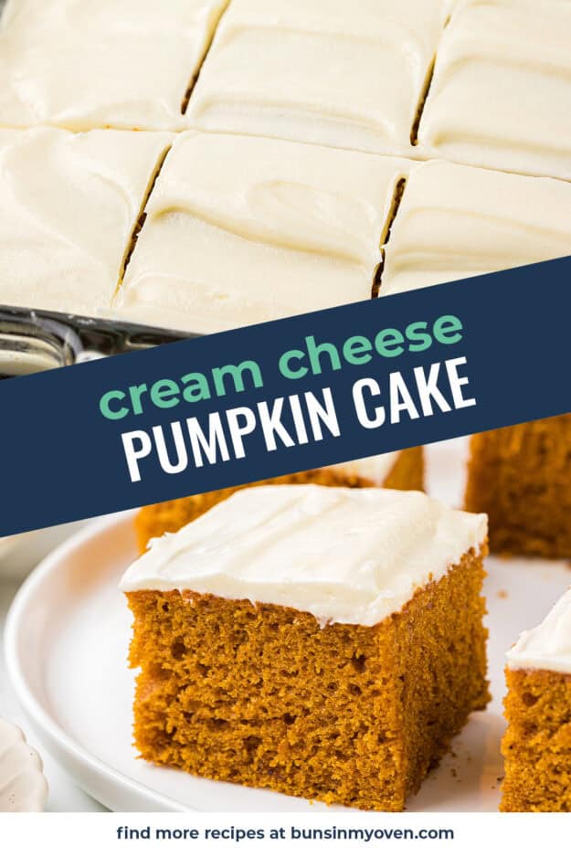 Collage of pumpkin cake images.