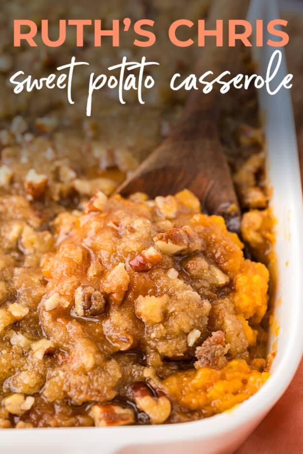 Spoonful of sweet potato casserole.