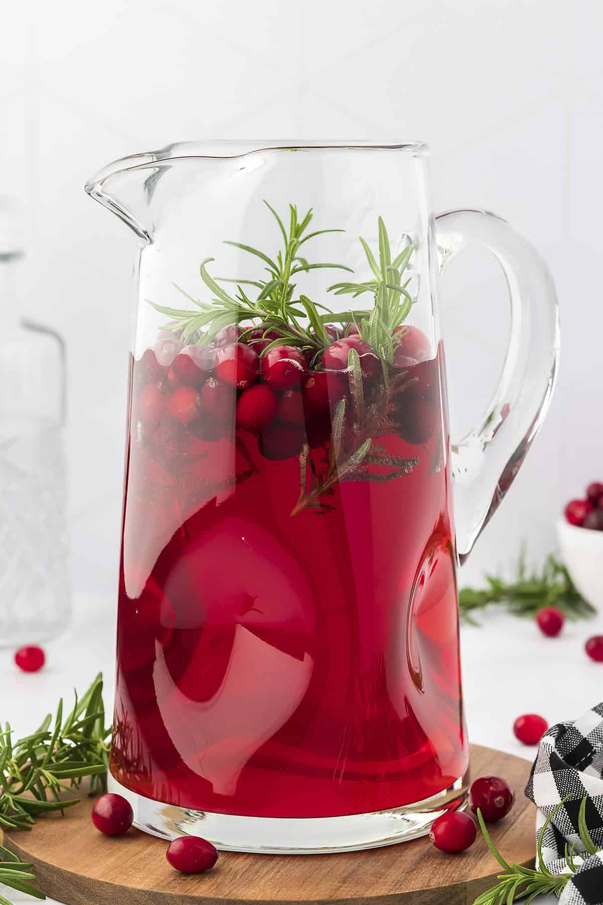 Pitcher full of Christmas sangria.