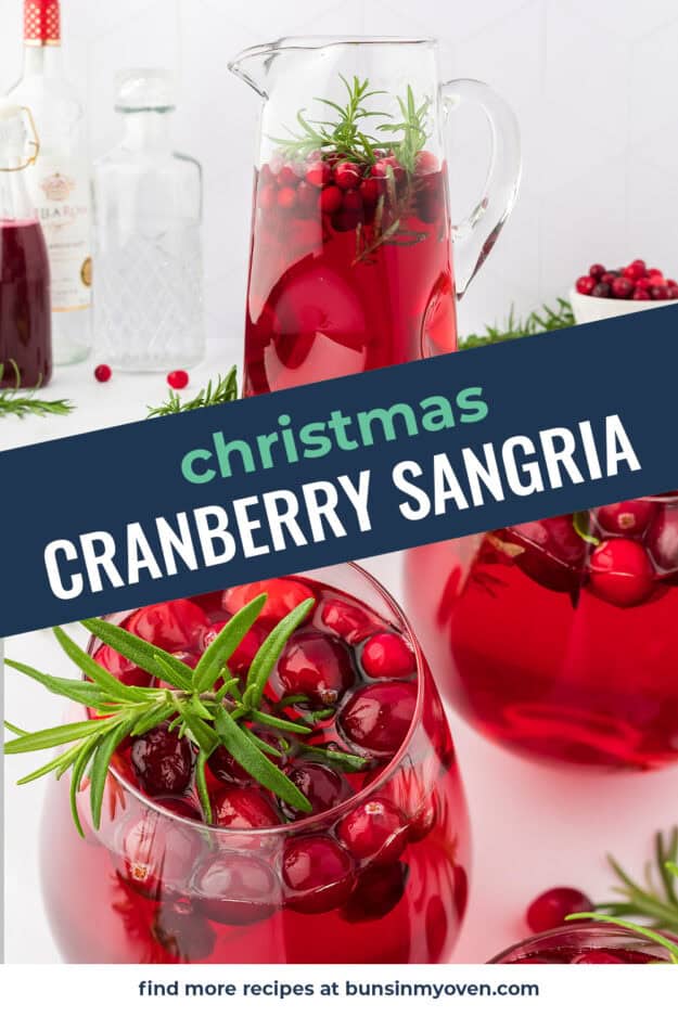 Collage of Christmas sangria images.