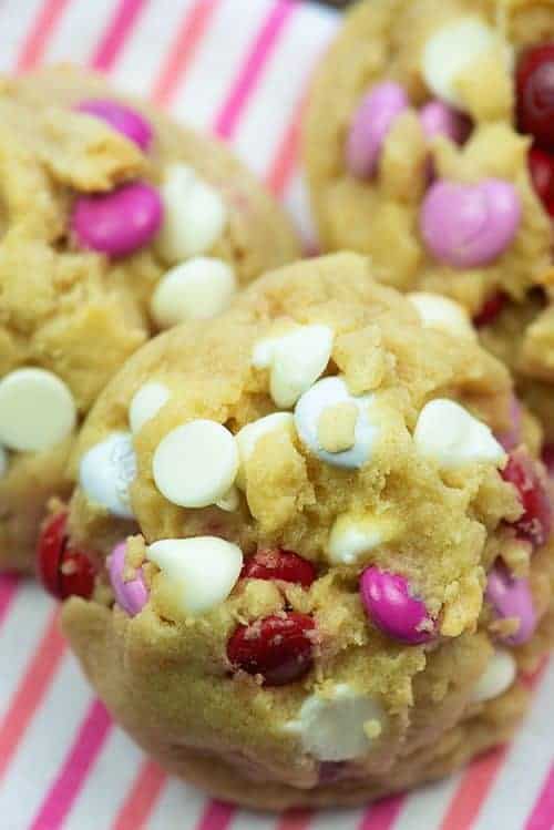 Colorful Valentines Day Cookies with M&M's | Buns In My Oven