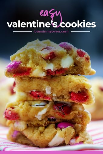 Colorful Valentines Day Cookies with M&M's | Buns In My Oven